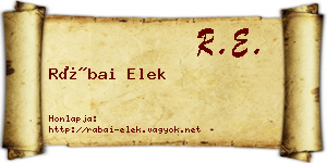 Rábai Elek névjegykártya