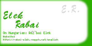 elek rabai business card